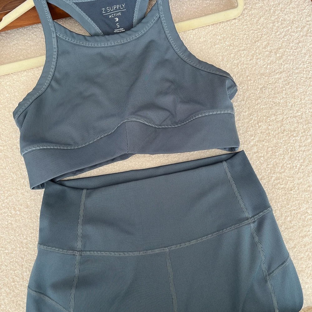 Z Supply Sports Bra and Leggings Set - Gray
